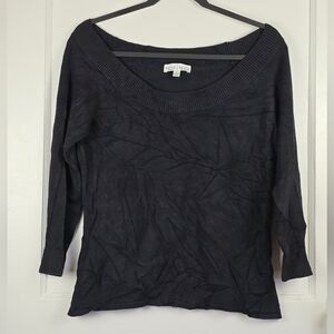 White House Black Market Black Off Shoulder Sweater Size Large